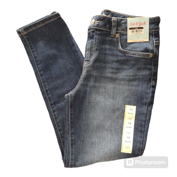 Cat & Jack Girls' Mid-Rise Ultimate Stretch Skinny Jeans- Sz 14 - Picture 9 of 11